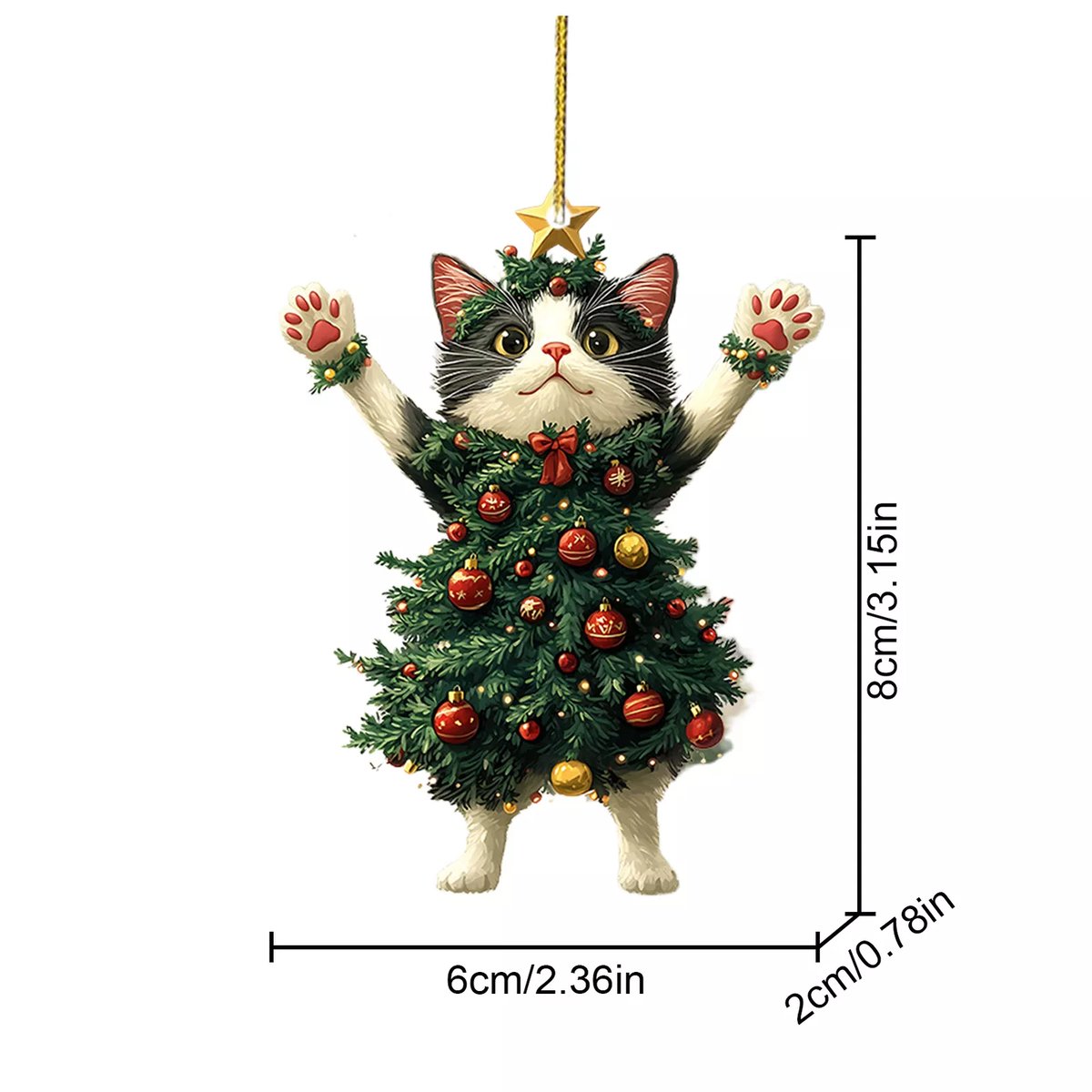 🔥Last Day Promotion 49% OFF🎁Funny Black and White Cats Christmas Ornament