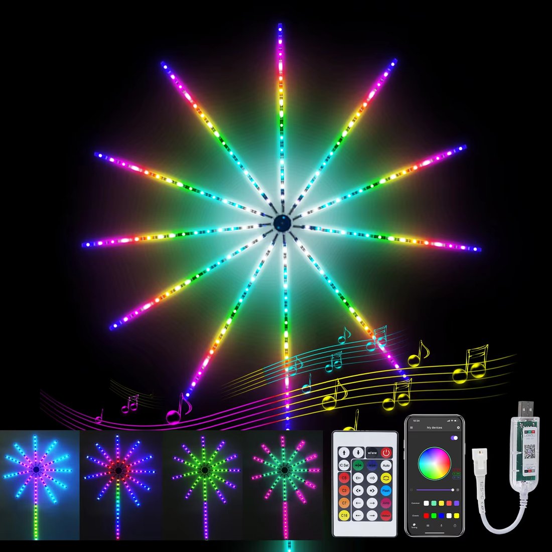 🎁Last Day Promotion 49% OFF - 💡WiFi Bluetooth Smart Fireworks Led Light