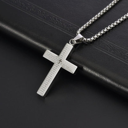 💖Last Day 49% OFF - ✝️Lord's Prayer Scibble Cross Necklace