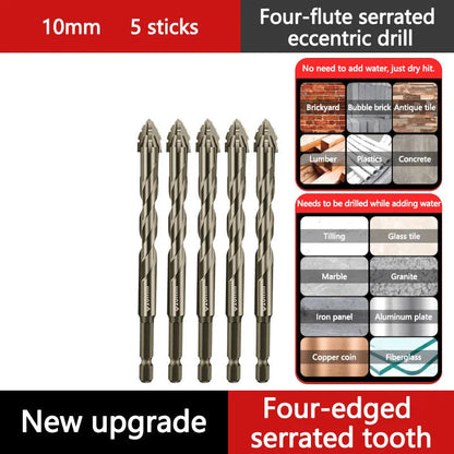 🔥2025 Hot Sale 50% OFF🔥High-Strength 4-Flute Serrated Eccentric Drill Bit Kit