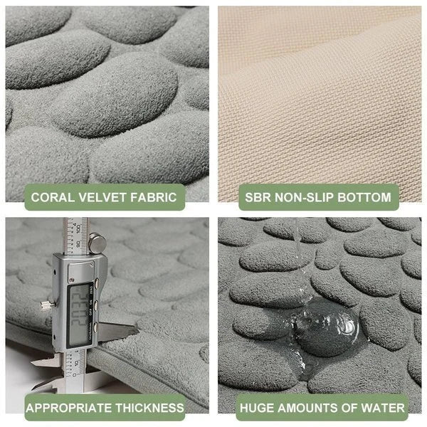 💥Hot Sale 48% OFF💥Cobblestone Embossed Bathroom Bath Mat