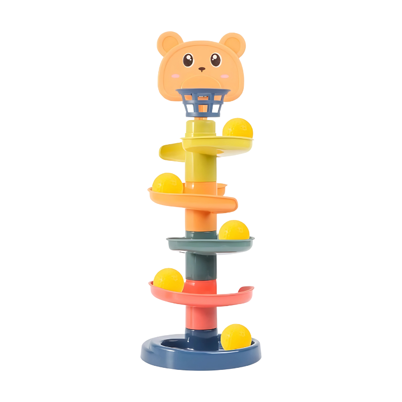TumbleBear Bright Ball Drop Toy with Cute Bear Face