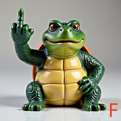 Middle Finger Sea Turtle Sculpture