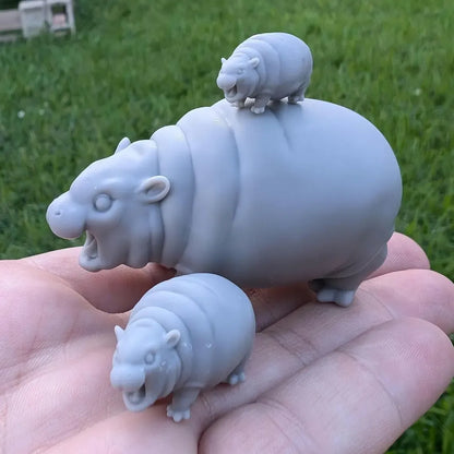 Moo Deng Miniature Figurine Mini Pygmy Hippo