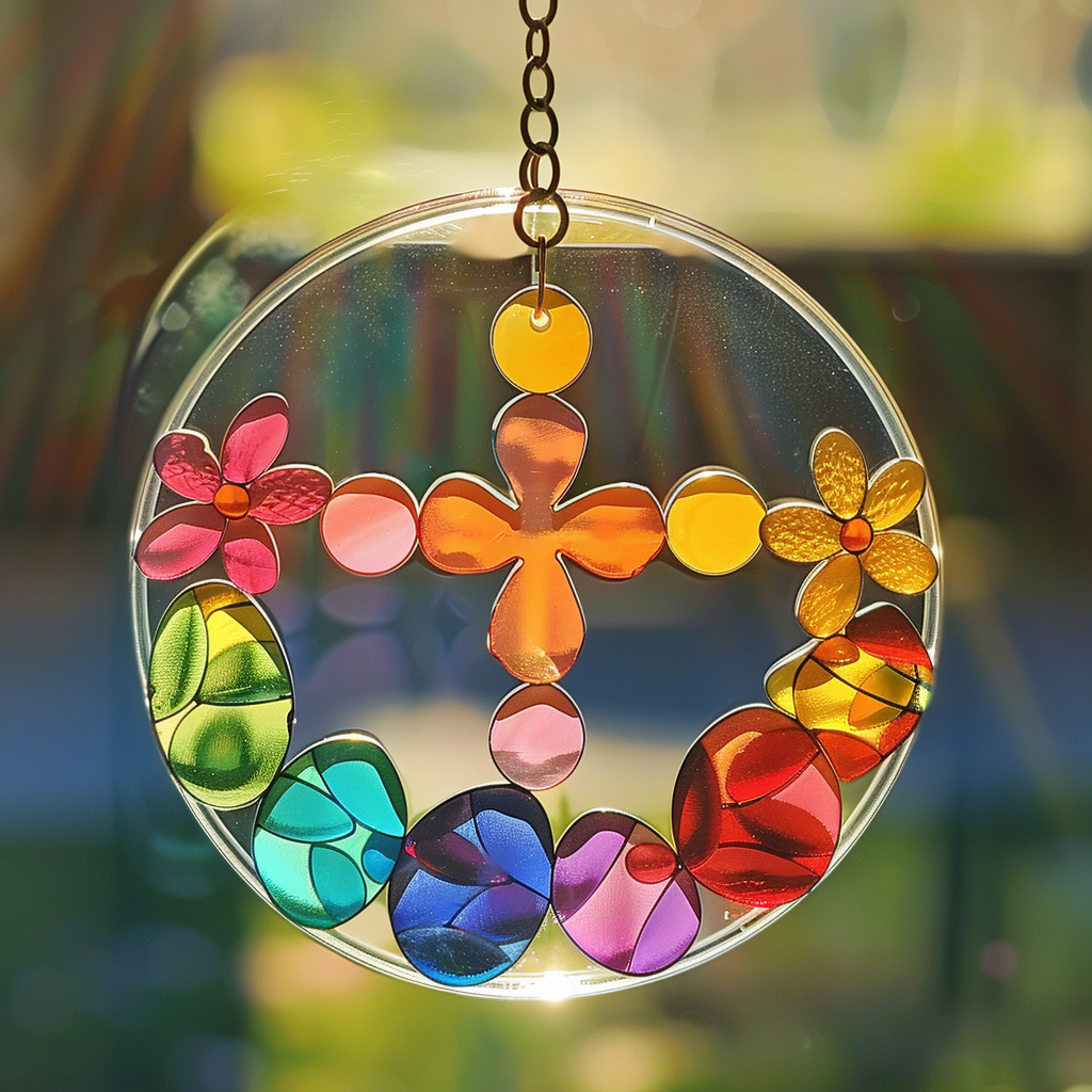 ✝Cross Suncatcher Decorations
