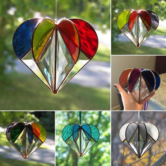 🔥Last Day Promotion 49% OFF🔥-Stained Heart-shaped Suncatcher-The Best Gift🌈