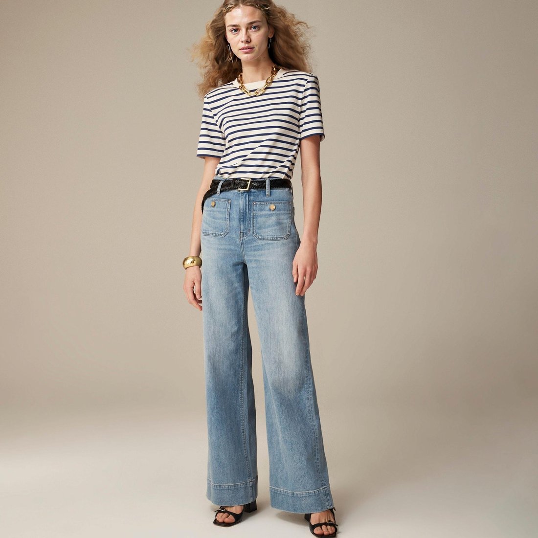 📢Half Price Clearance on Brand Counter Drops👖Tummy Control Sailor Wide Leg Trouser