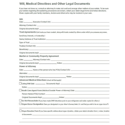 Putting Things In Order to help my loved ones when I'm gone