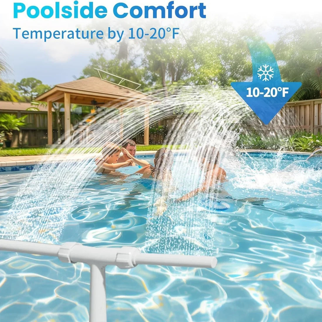 🔥Summer Sale🌊Pool Cooling Waterfall Oxygen Fountains