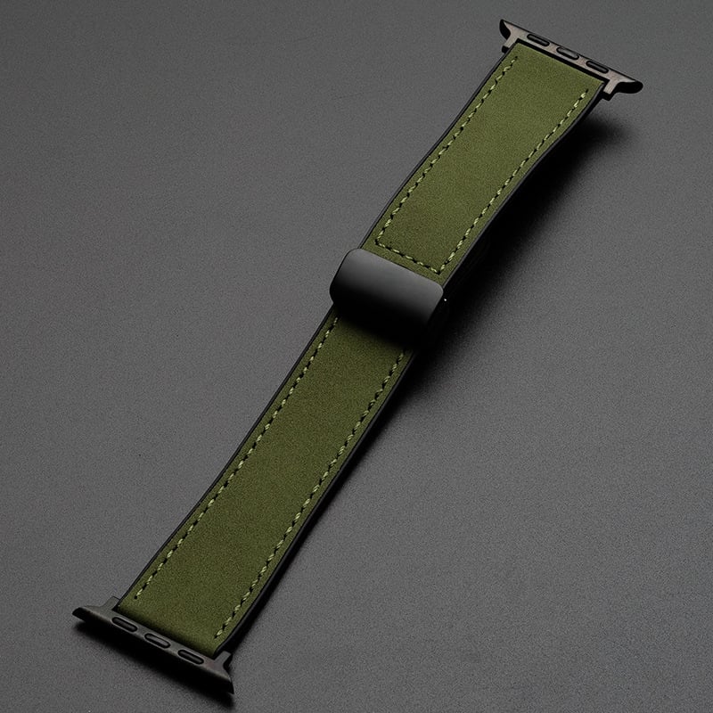 🔥2025 New Arrival🔥Crazy Horse Leather Silicone Watch Strap For Apple watch