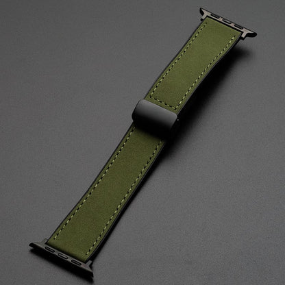 🔥2025 New Arrival🔥Crazy Horse Leather Silicone Watch Strap For Apple watch