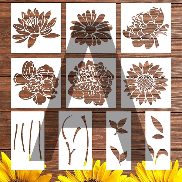 Sunflower🔥 Garden Fence Large Flower Stencils🌻DIY Decoration