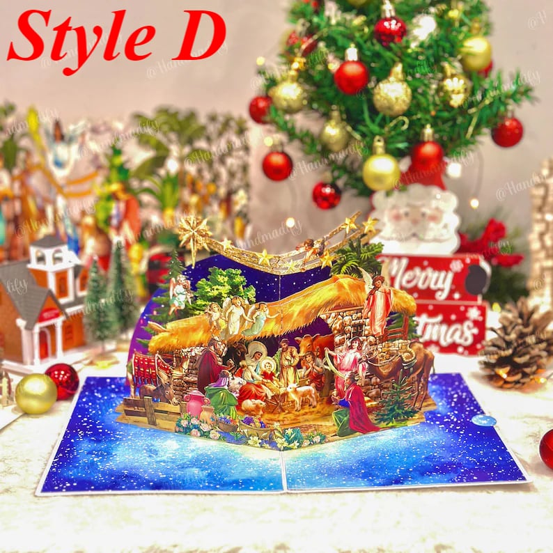 🎄🎅Early Christmas Promotion - 49% OFF🎄Handcrafted 3D Nativity Scene Christmas Scene Greeting Card