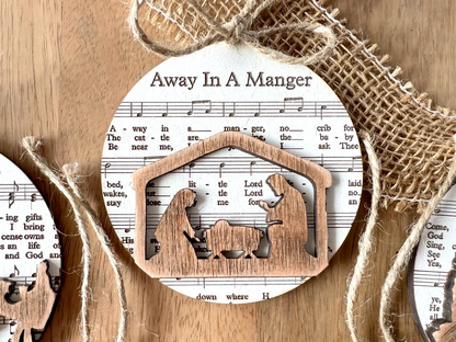 ✨Music Sheet Nativity Ornament