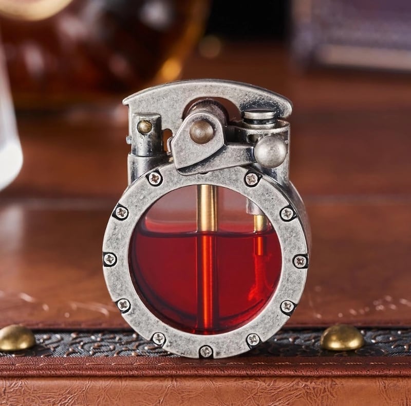 🔥Hot Sale-49% OFF🔥💖🎁Vintage Trench Lighter Transparent Kerosene Lighter Antique Steampunk Lighter Cool Unique Lighter for Men