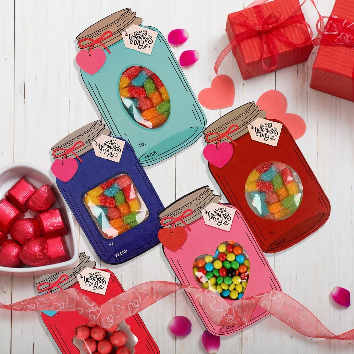 🔥LAST DAY 50% OFF - 💖Mason Jar Happy Valentines Day Cards🍬