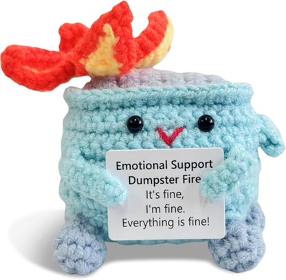 New Positive Energy Potato Hug Pocket Mini Handmade Plush Wool Knitting Doll with Card Funny Christams Gift Home Room Decoration