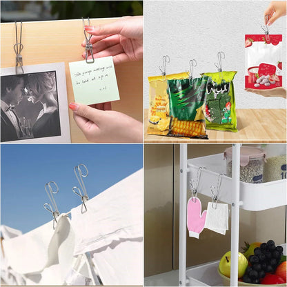 🔥Winter Hot Sales-49% OFF-(1SET/5PCS)Stainless Steel Metal Long Tail Clip With Hooks🔥