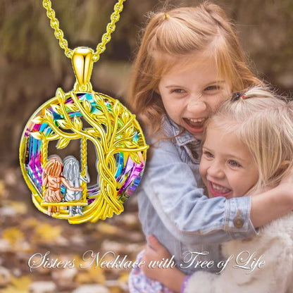 🎁925 Sterling Silver Tree of Life Sisters Necklace