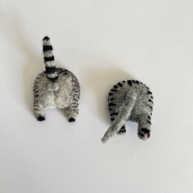 😻Handmade-Needle felted butt gag cat car accessories