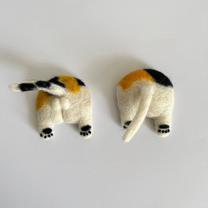 😻Handmade-Needle felted butt gag cat car accessories