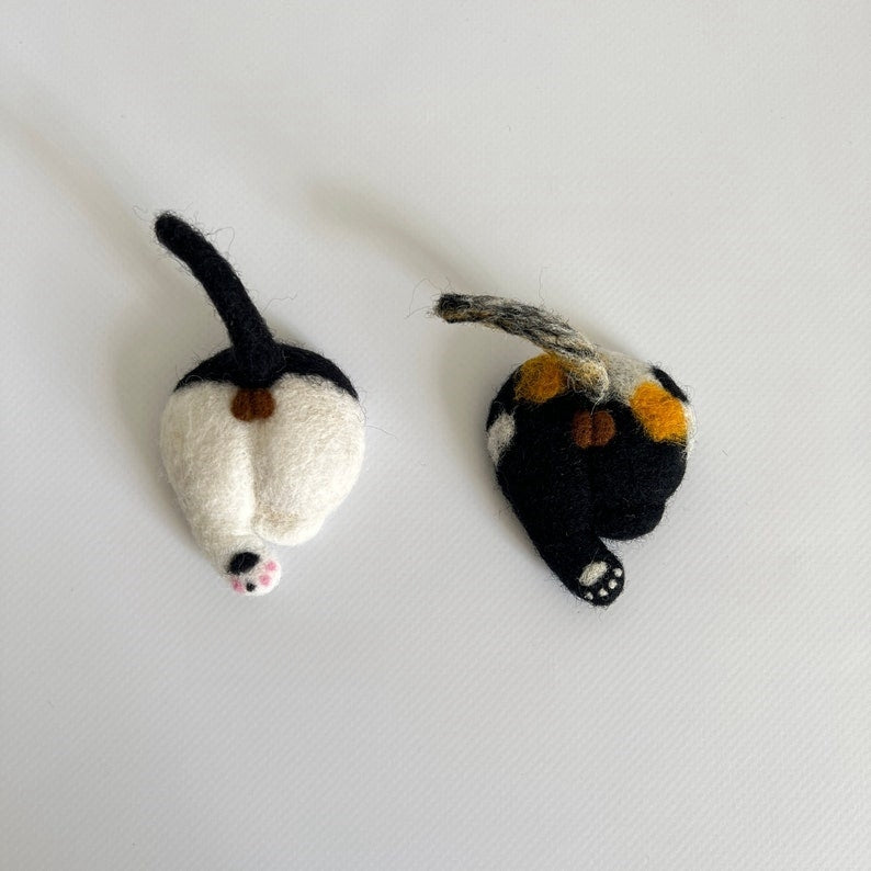 😻Handmade-Needle felted butt gag cat car accessories