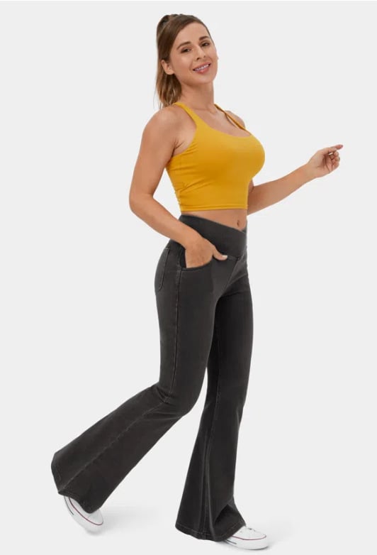 🔥HOT SALE-49% OFF🔥Stretchy Denim High Waisted Crossover Flare Pants👖
