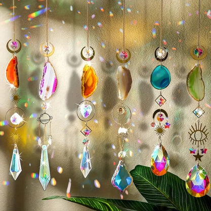 🌈Beautiful Crystal Suncatcher With Prisms Pendants💎