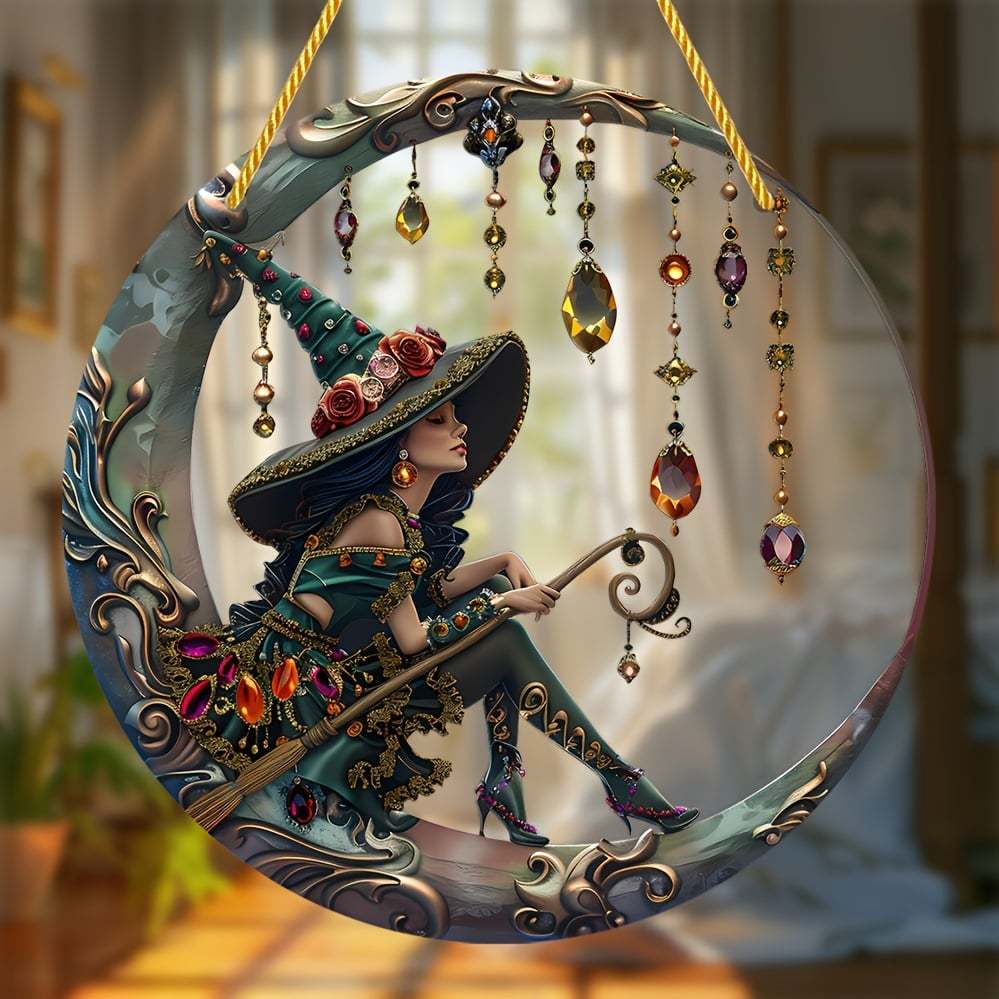 🧙‍♀️Beautiful Witch - Personalized Witch Window Hanging Suncatcher Ornament Gift