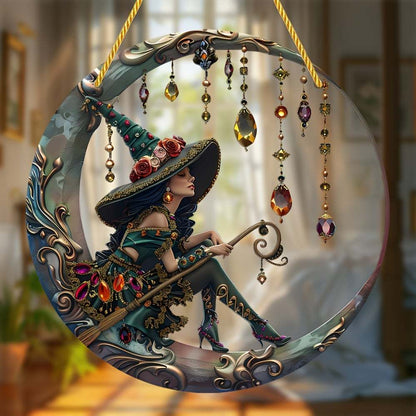 🧙‍♀️Beautiful Witch - Personalized Witch Window Hanging Suncatcher Ornament Gift