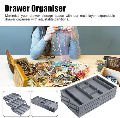🔥LAST DAY 49% OFF-🧰Multi-Level Smart Drawer Organizer