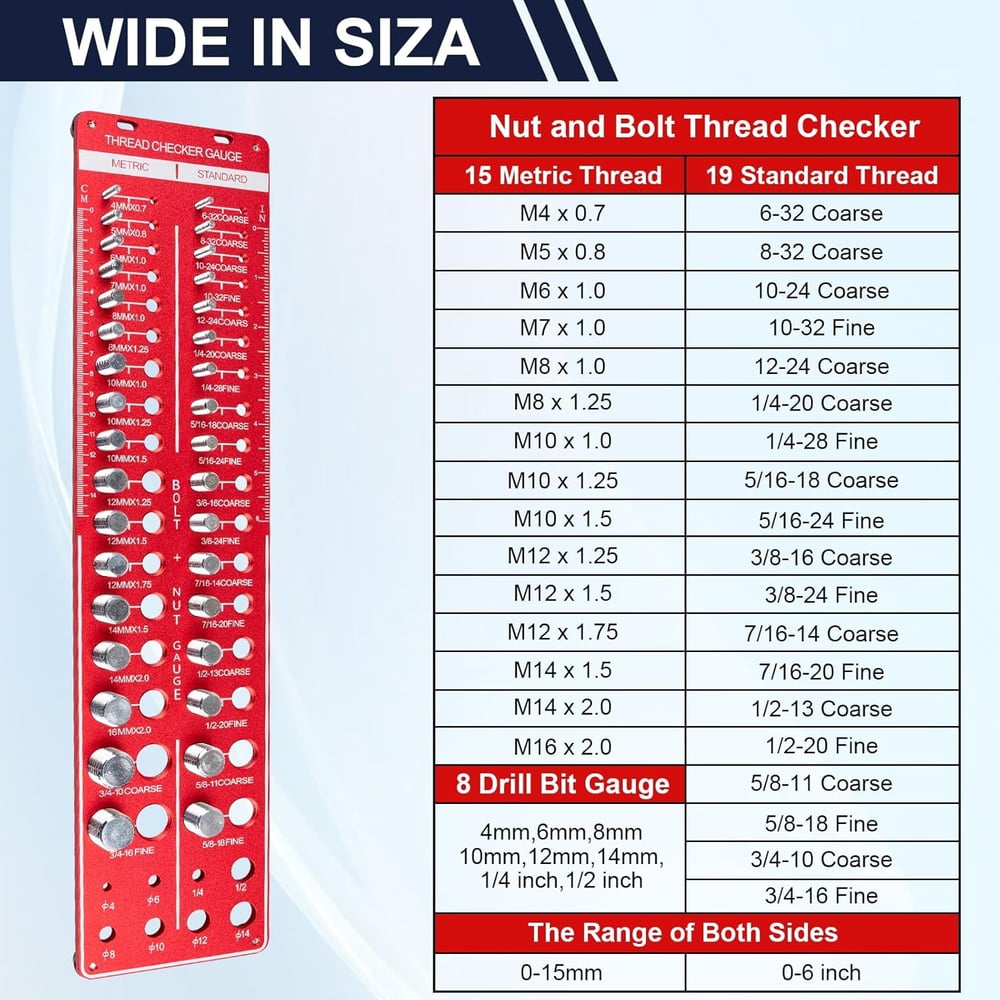 TidePick Nut and Bolt Thread Checker