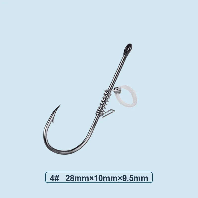 Sea Fishing Hook with Spring for Live Shrimp Bait (10PCS)