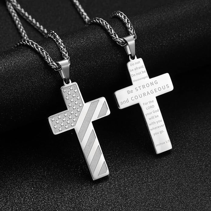 ✝️✨49%OFF- 🎁IronPride Cross American Flag Cross Necklace