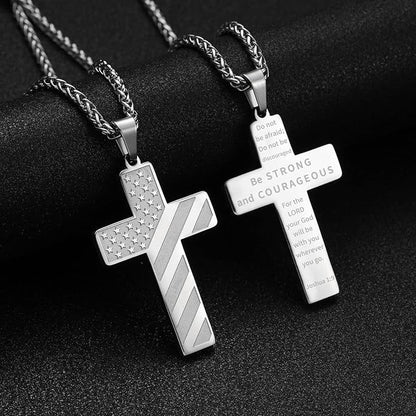 ✝️✨49%OFF- 🎁IronPride Cross American Flag Cross Necklace