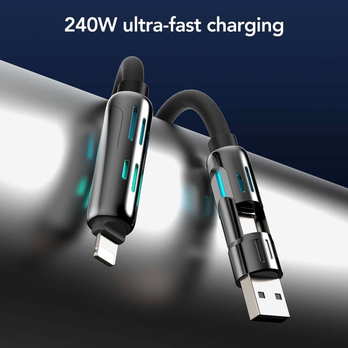 🔥Last Day 60% OFF🔥 - 4-in-1 USB Charging Cable mFish Fast Charging MAX 240W