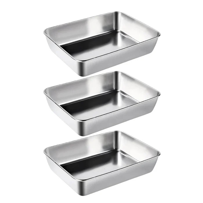 🔥LAST DAY 49% OFF-Stainless Steel Square Plate（With Lid）