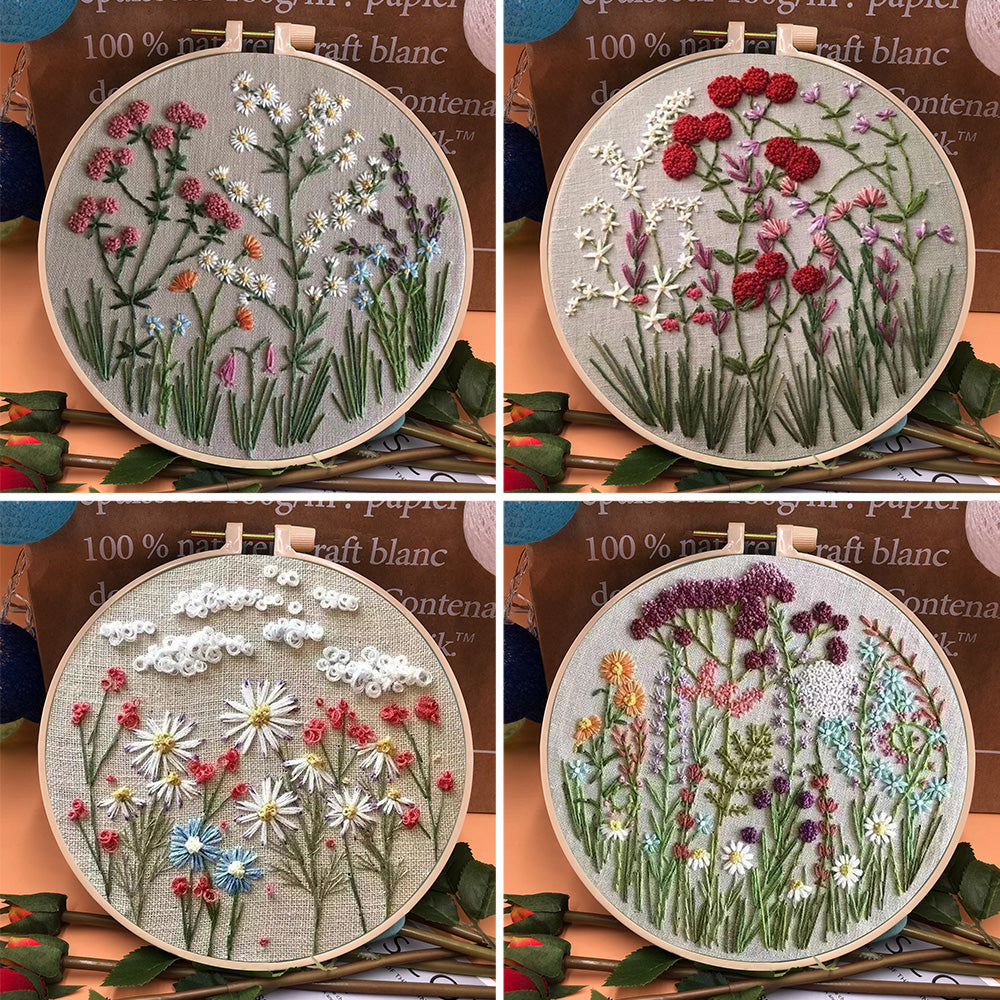 Perfect Gift - Embroidery Hoop Flower Kit for Beginner