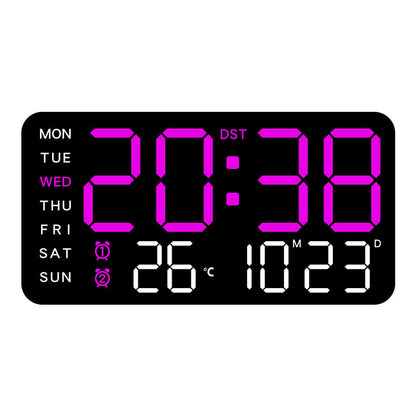 8.67''/16" Digital Wall Clock with RGB Color Changing Remote Control