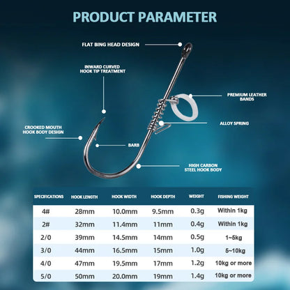 Sea Fishing Hook with Spring for Live Shrimp Bait (10PCS)