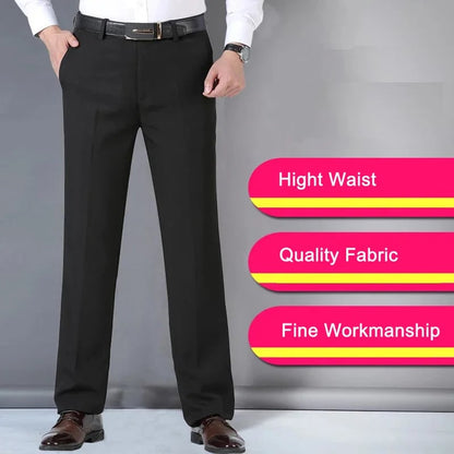 2025 Men's Straight High Waist Suit Pant