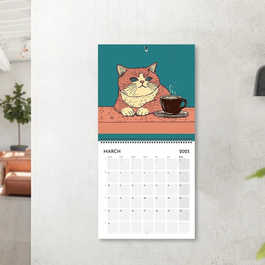 📅Year-end Promotion 49% Off🐈2025 Cat Calendar - Cats Chillin' With Coffee