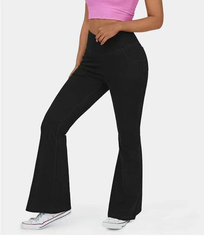 🔥HOT SALE-49% OFF🔥Stretchy Denim High Waisted Crossover Flare Pants👖