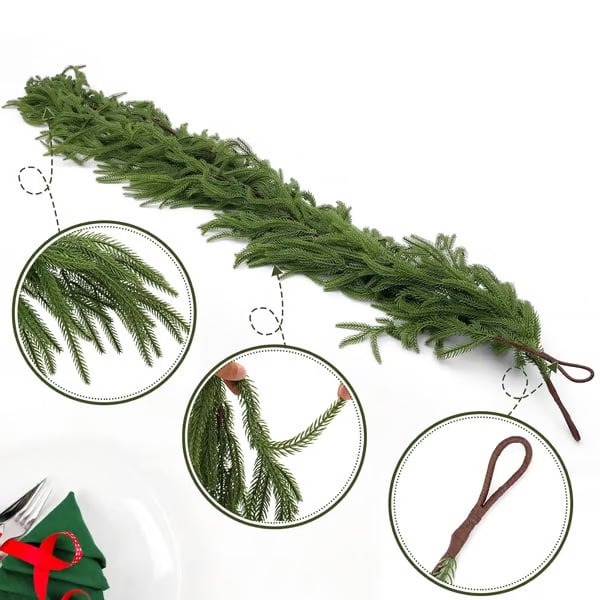 🔥Last 4 hours 57% OFF -🌲Natural Christmas Greenery - Real Touch Norfolk Pine Garland
