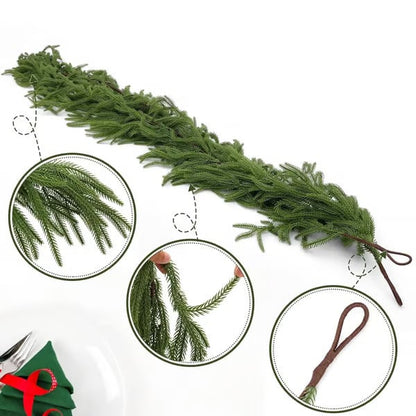🔥Last 4 hours 57% OFF -🌲Natural Christmas Greenery - Real Touch Norfolk Pine Garland