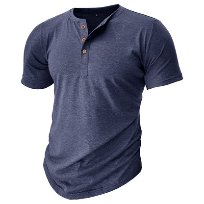 2025 Newest Men's Muscle Slim Henley Shirts with Button