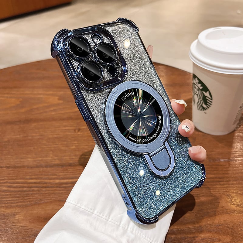 🔥New In Phone Case for iPhone 16 Series - Four Corners Air Cushion Anti-fall Case for iPhone with Invisible Ring Stand