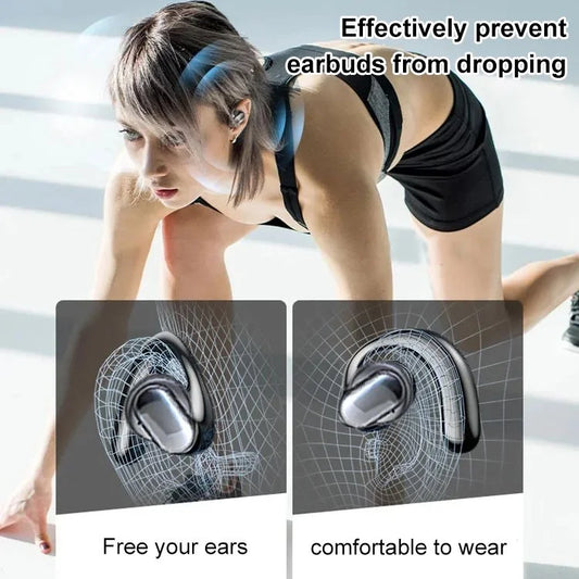 TWS wireless bone conduction digital Bluetooth earbuds.