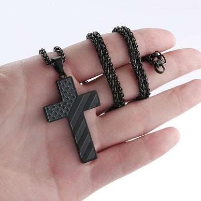 ✝️✨49%OFF- 🎁IronPride Cross American Flag Cross Necklace