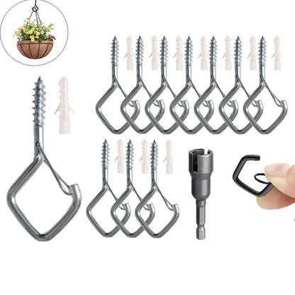 🌲Christmas Sale 49% OFF🌲 -10pcs Square Snap Hanging Hooks - Anti-Drop Bonsai Hooks with Safety Buckles for Christmas Rope String Lights